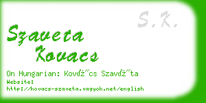 szaveta kovacs business card